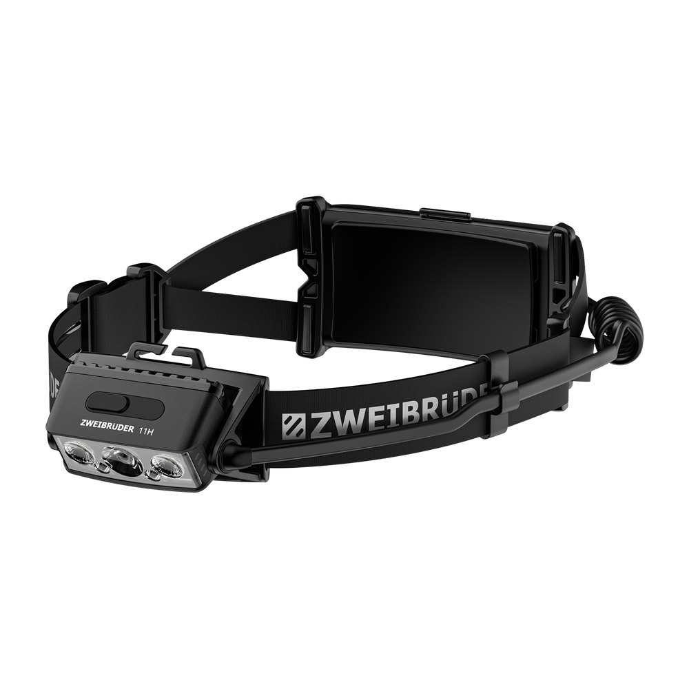 Zweibrüder ZB11H LED Stirnlampe Seitenansicht mit Scharnier