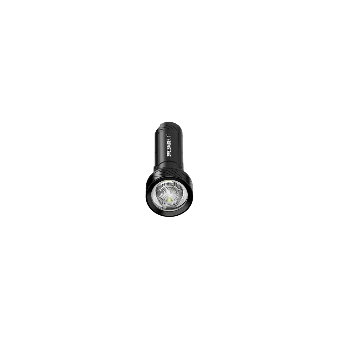 Zweibrüder ZB1T LED Taschenlampe Frontalansicht mit LED Lichtquelle