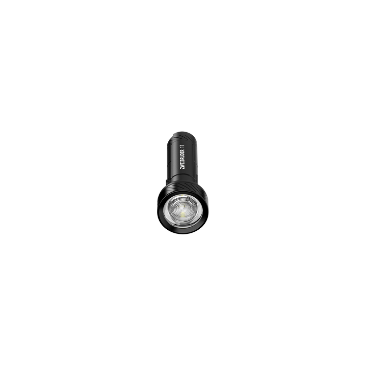 Zweibrüder ZB1T LED Taschenlampe Frontalansicht mit LED Lichtquelle