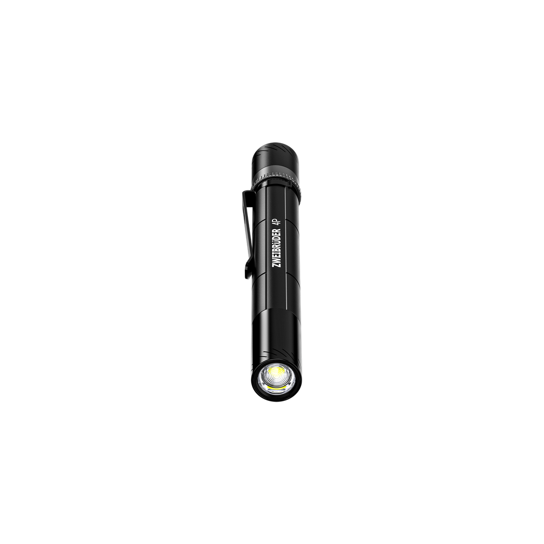 Zweibrüder ZB4P LED Taschenlampe Frontalansicht mit LED Lichtquelle
