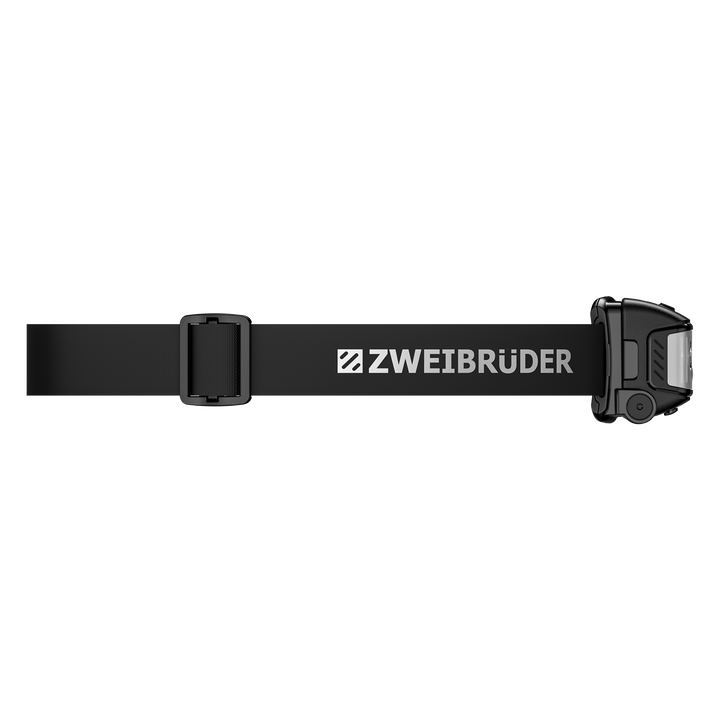 Zweibrüder ZB5H LED Stirnlampe Seitenansicht mit Kopfband