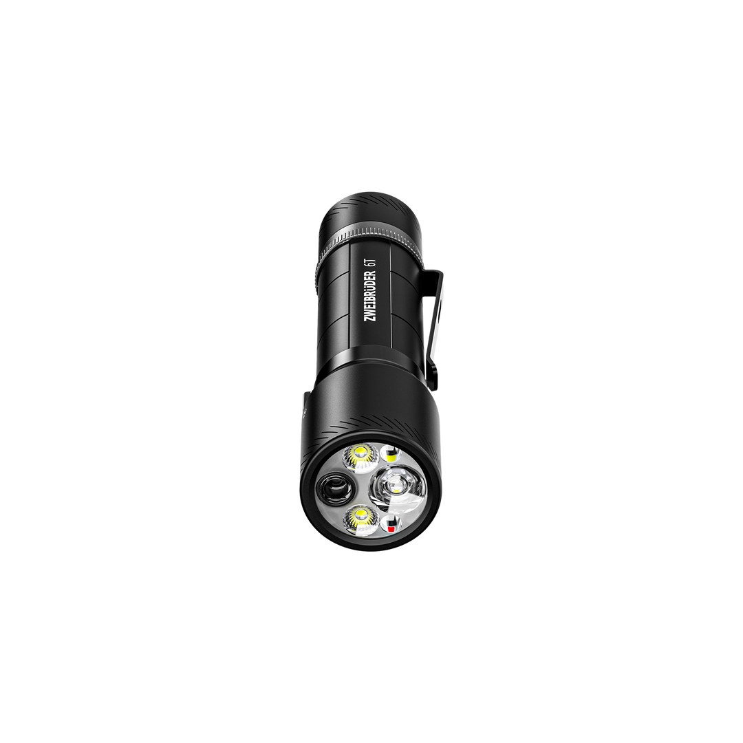 Zweibrüder ZB6T LED Taschenlampe Frontalansicht mit LED Lichtquelle
