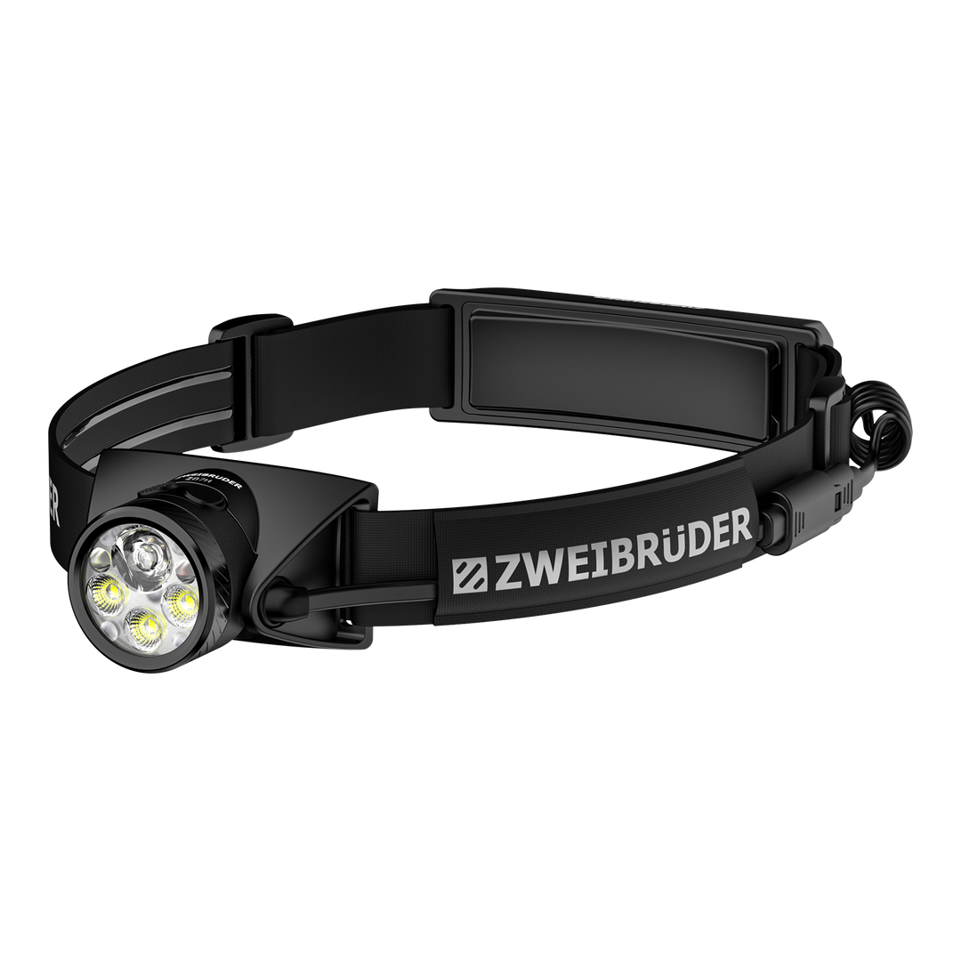 Zweibrüder ZB7H LED Stirnlampe Seitenansicht mit LED Lichtquelle