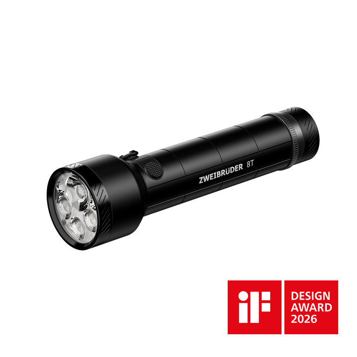 Zweibrüder ZB8T LED Taschenlampe 4000 Lumen mit Aluminiumgehäuse