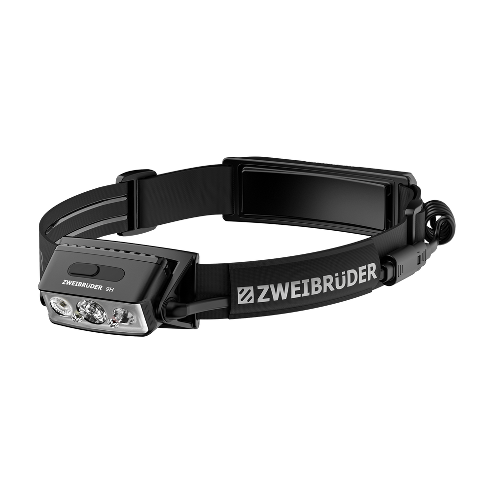 Zweibrüder ZB9H LED Stirnlampe Seitenansicht mit Scharnier