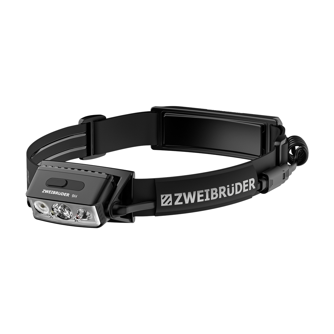 Zweibrüder ZB9H LED Stirnlampe Seitenansicht mit Scharnier